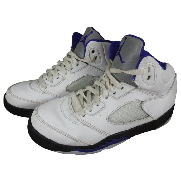 Nike Air Jordan 5 Retro 440889-141 Dark Concord 2022 Size 2.5Y White Purple - Picture 1 of 8